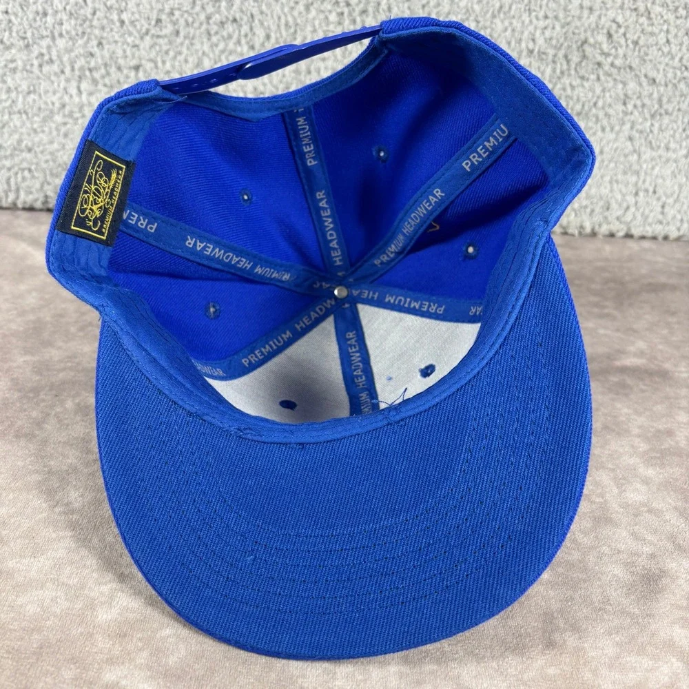 KIPA Hat Men OS Royal Blue LA Logo Snapback Flat Brim Premium Headwear New